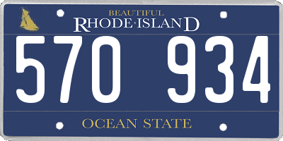RI license plate 570934