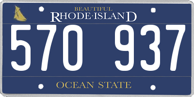 RI license plate 570937