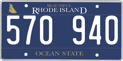 RI license plate 570940