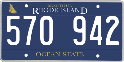 RI license plate 570942