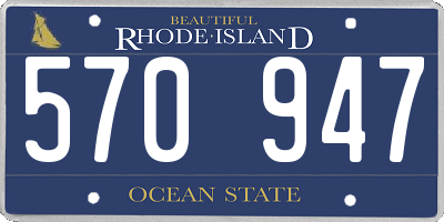 RI license plate 570947