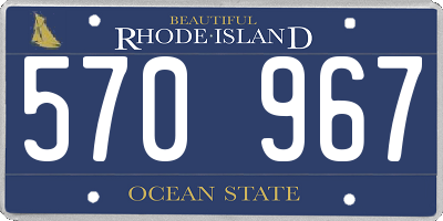 RI license plate 570967