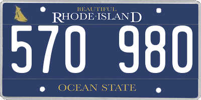 RI license plate 570980