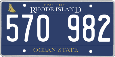 RI license plate 570982