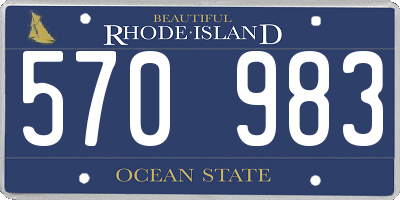 RI license plate 570983