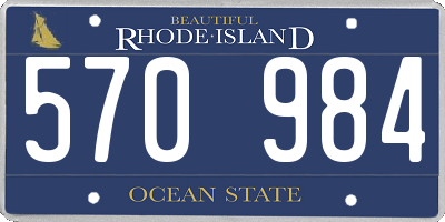 RI license plate 570984