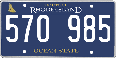 RI license plate 570985
