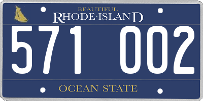 RI license plate 571002