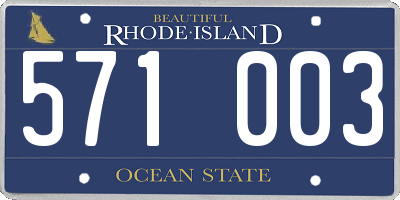 RI license plate 571003