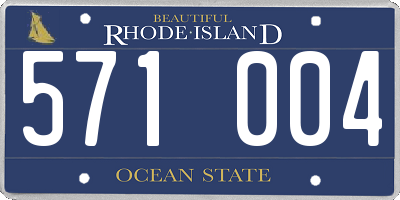 RI license plate 571004