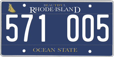 RI license plate 571005