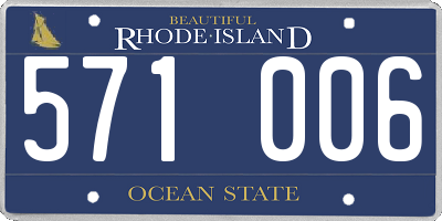 RI license plate 571006