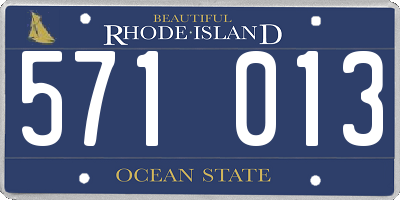 RI license plate 571013