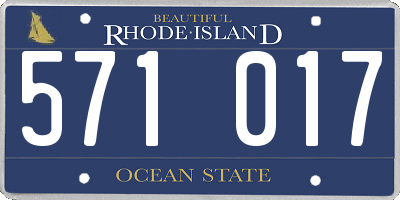 RI license plate 571017