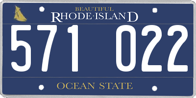 RI license plate 571022