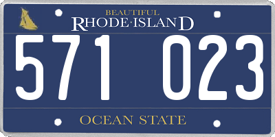 RI license plate 571023