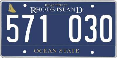 RI license plate 571030