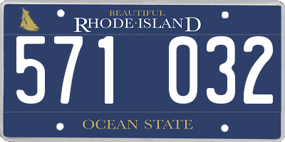 RI license plate 571032