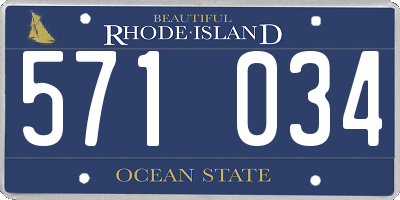 RI license plate 571034