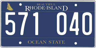 RI license plate 571040