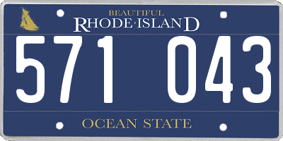 RI license plate 571043