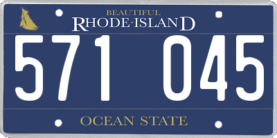 RI license plate 571045