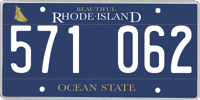 RI license plate 571062