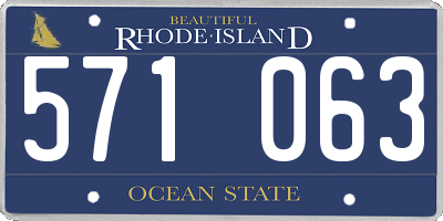 RI license plate 571063