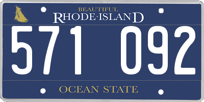 RI license plate 571092