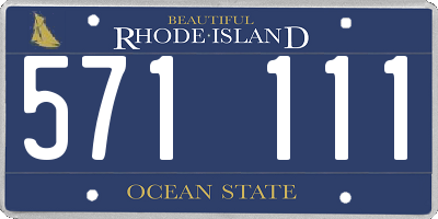 RI license plate 571111
