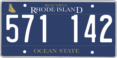 RI license plate 571142