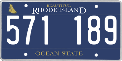 RI license plate 571189