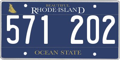 RI license plate 571202