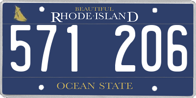 RI license plate 571206