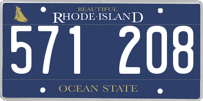 RI license plate 571208