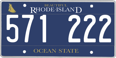 RI license plate 571222