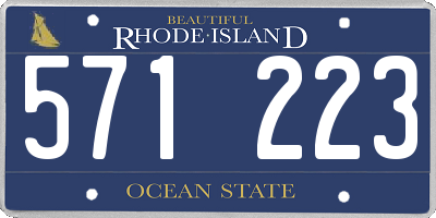 RI license plate 571223
