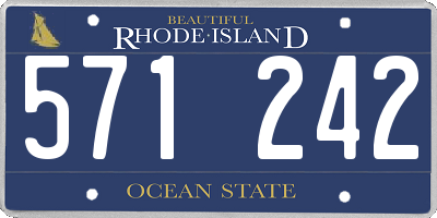RI license plate 571242