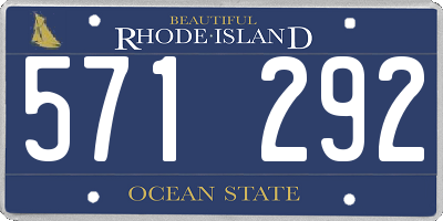 RI license plate 571292