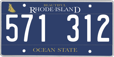 RI license plate 571312