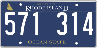 RI license plate 571314