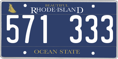 RI license plate 571333