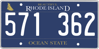 RI license plate 571362