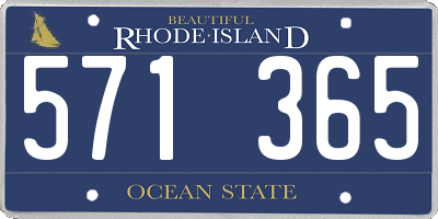 RI license plate 571365