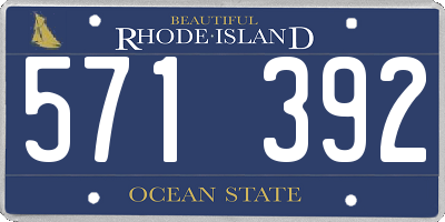 RI license plate 571392