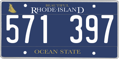 RI license plate 571397