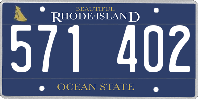 RI license plate 571402