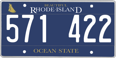 RI license plate 571422