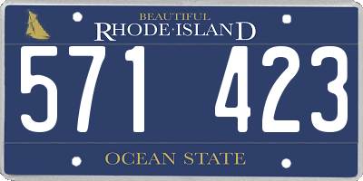 RI license plate 571423