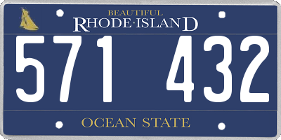 RI license plate 571432